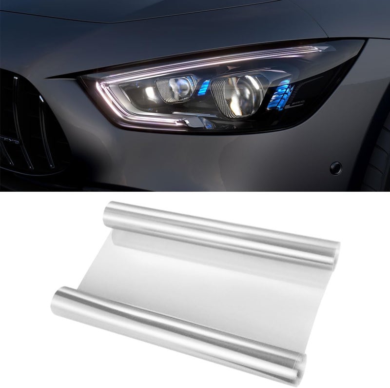 ZIMISI 11.88×48 Inches Car Headlight Tint Film, Self Adhesive Vinyl Wrap Protector Film, Cuttable Car Tint Sticker, Auto Modification Cover for Headlight, Taillight, Fog & Brake Light (Clear) - Image 1